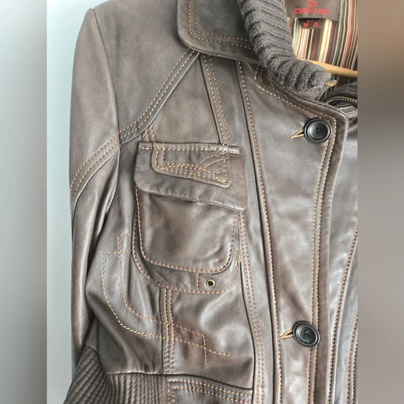 DANIER Brown Leather Jacket - Picture 6 of 15